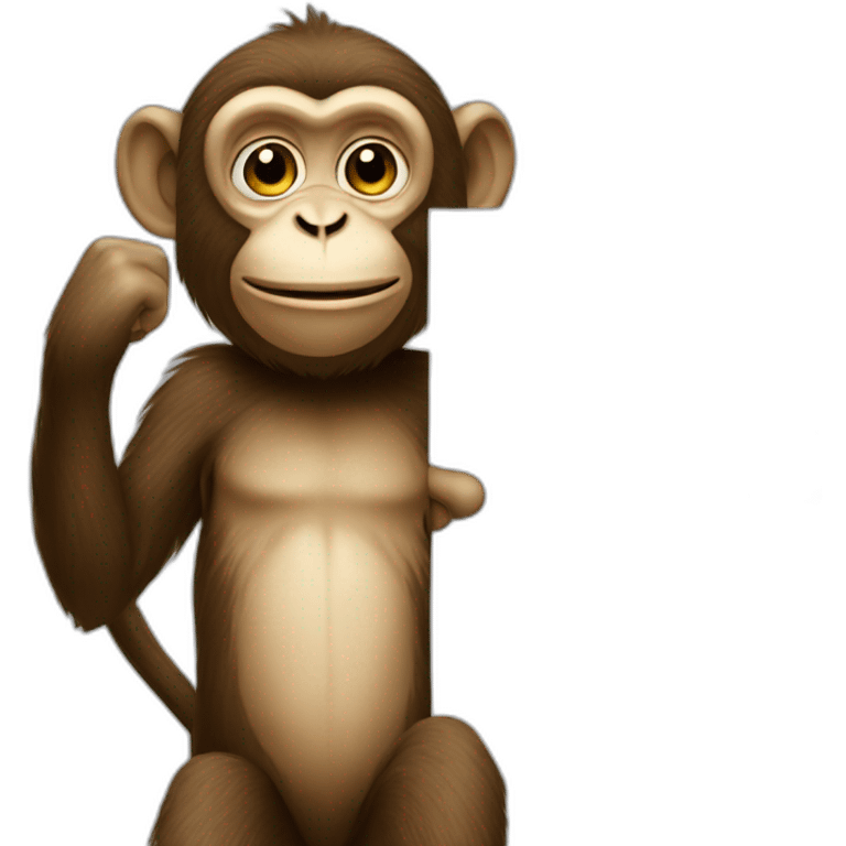 Monkey holding 1  sign emoji