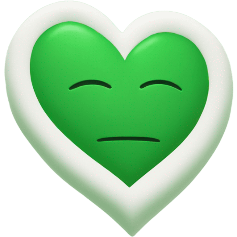 Green and white heart emoji