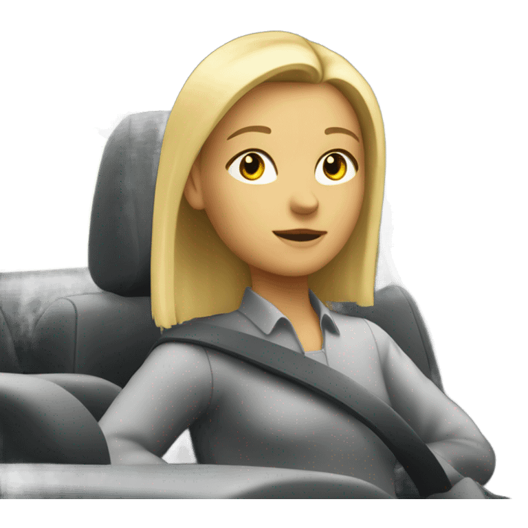 the blond girl is driving the car emoji