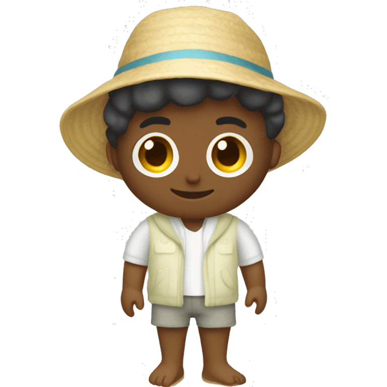 A beach setting with a person dressed in a lightweight, translucent outfit, highlighting the fashion style suitable for warm weather. emoji