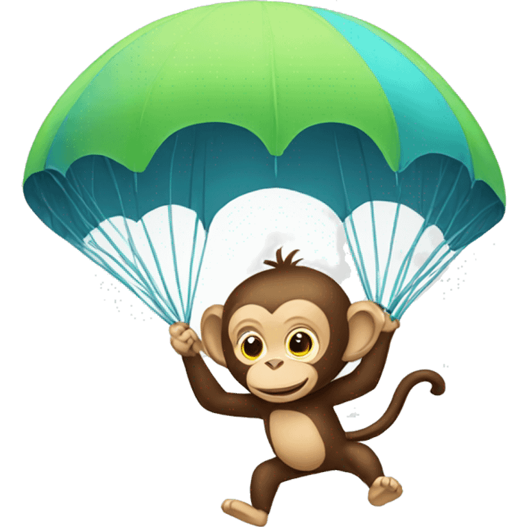 Monkey with parachute  emoji