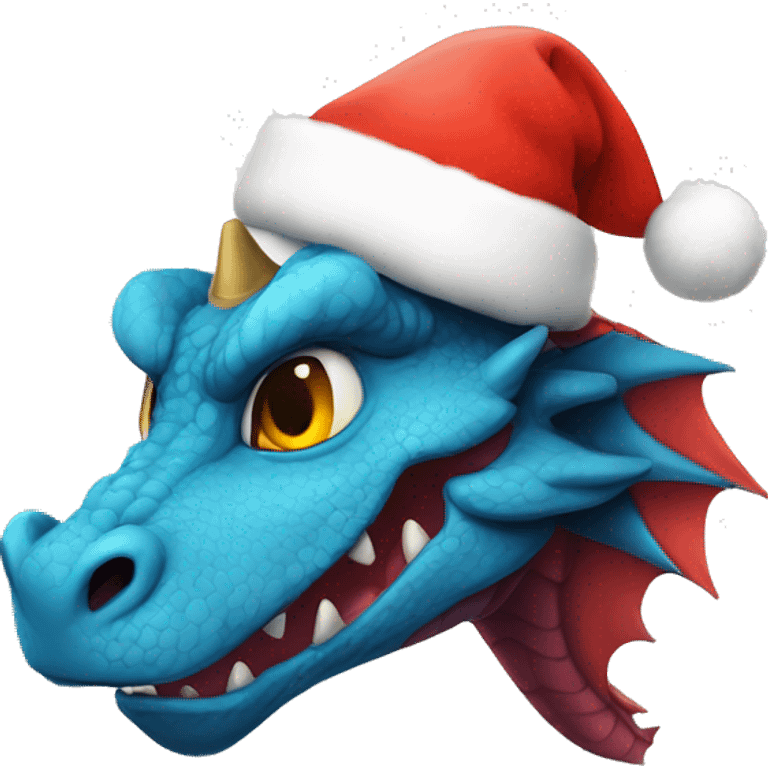 Dragon wearing a chistmas hat emoji