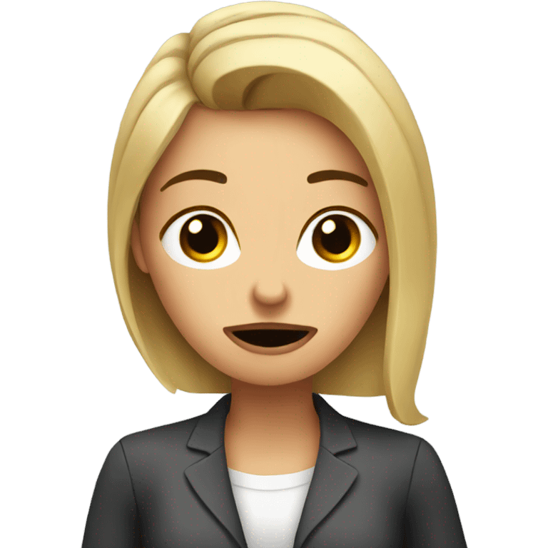 Woman at the office drinking coffee annoyed emoji