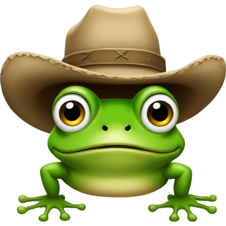 Frog with a cowboy hat  emoji