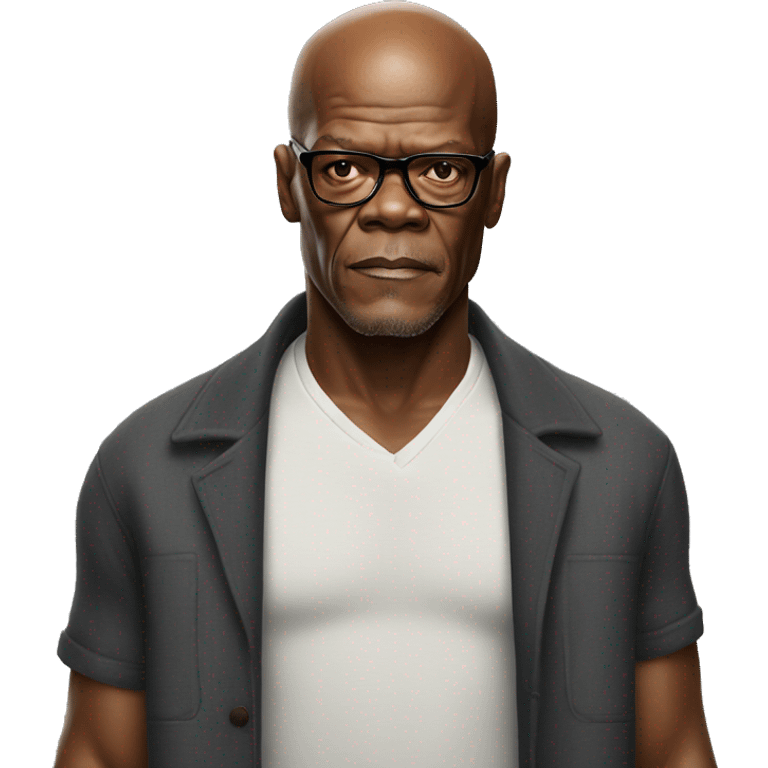 hyper realistic samuel l jackson wearing shirt emoji