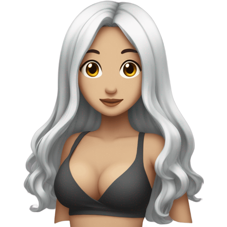 curvy black hair anime girl  emoji