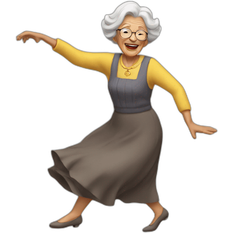 old lady dancing emoji