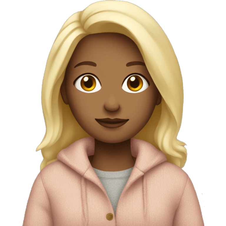 Blonde in cozy clothes emoji