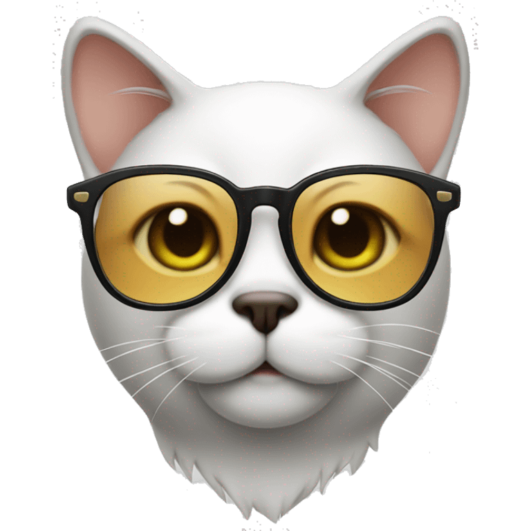 Cat with glasses drinking emoji