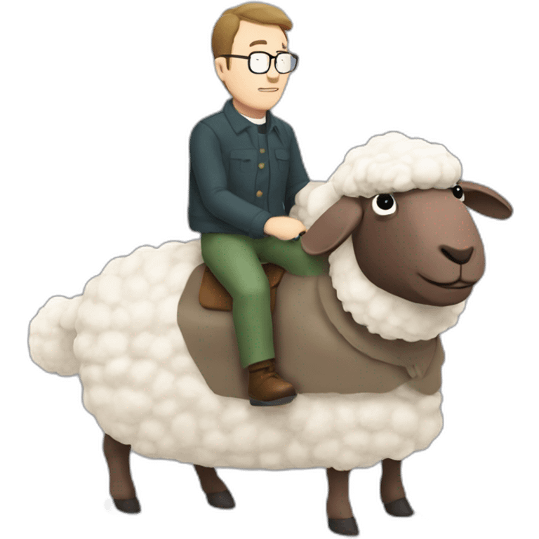 Mister garrison south park riding on a huge sheep emoji