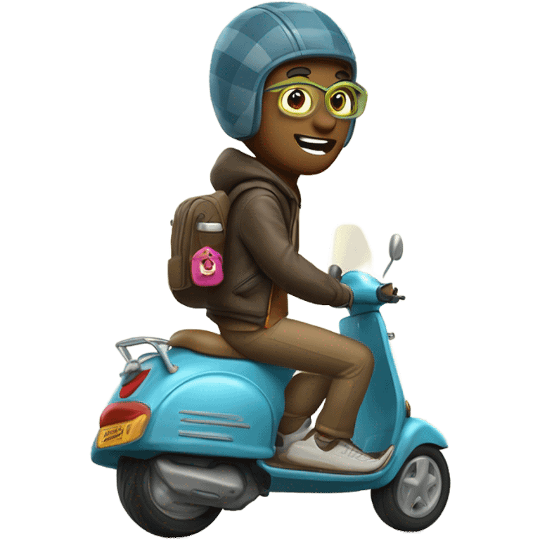 Poo scooter rider emoji