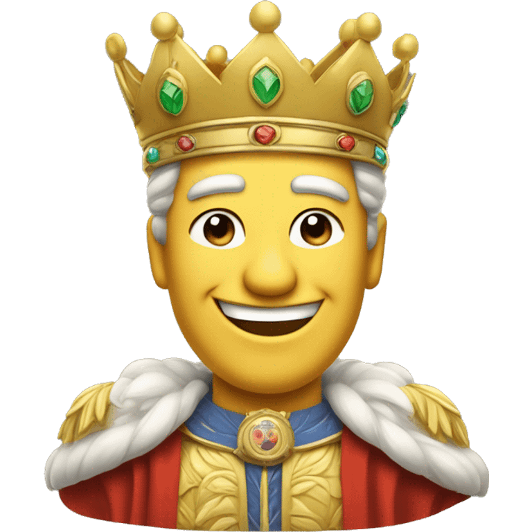 A smiling emperor, winking, with a slightly tilted laurel crown, showing approval with a thumbs-up. emoji