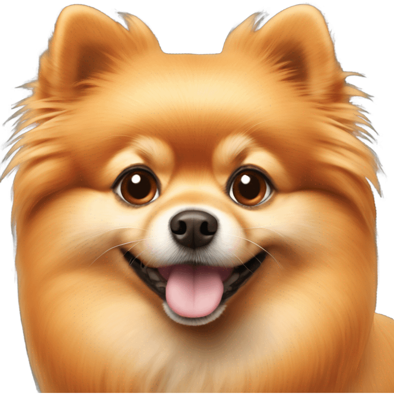 Pomeranian dog with orange hair emoji