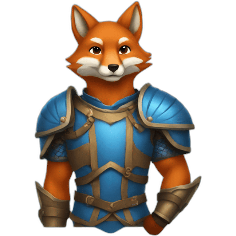 Fox wearing blue armor  emoji