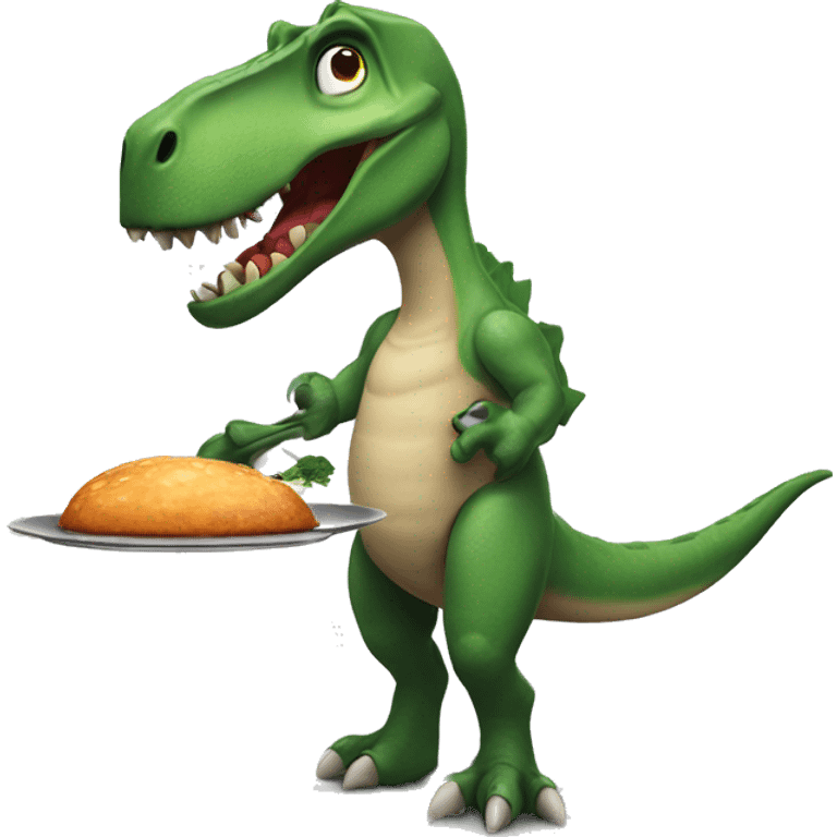 Un dinosaurio cocinando  emoji