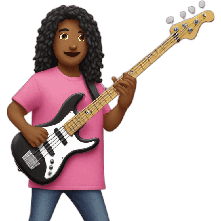 bruned-long-bassguitar-player-pink-tshirt-pink emoji