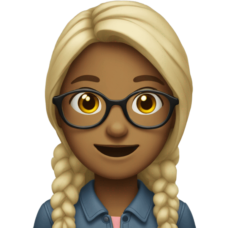 smiling girl with glasses emoji