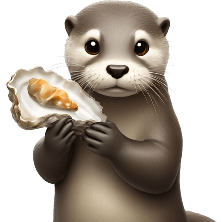 Otter holding oyster emoji