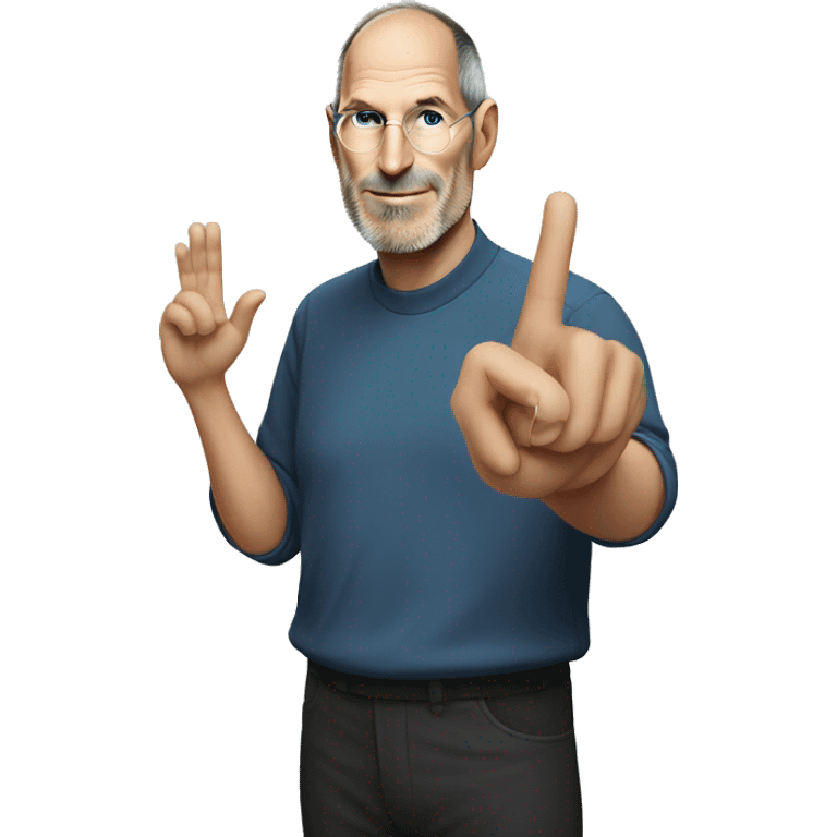 Steve Jobs shows okay sign by hand emoji