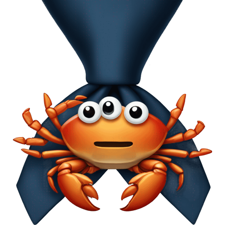 Crab with a business tie emoji