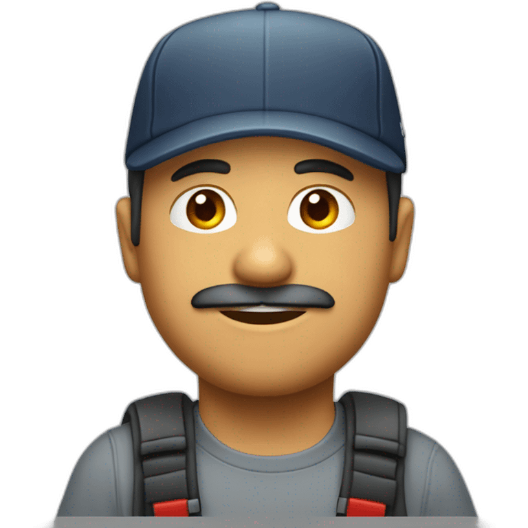 Jefe de estación con gorro rojo emoji