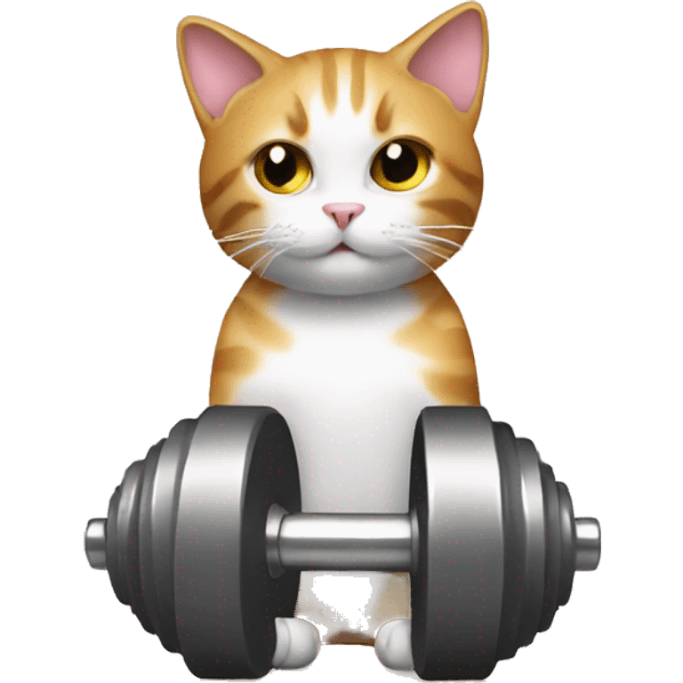 Cat with dumbell emoji