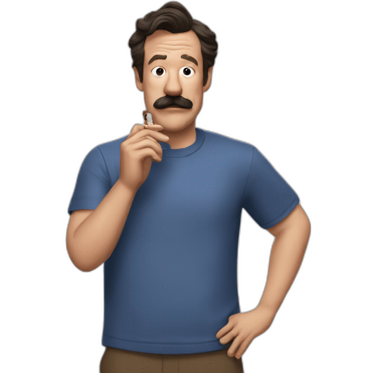 Ted Lasso smoking a side of beef emoji