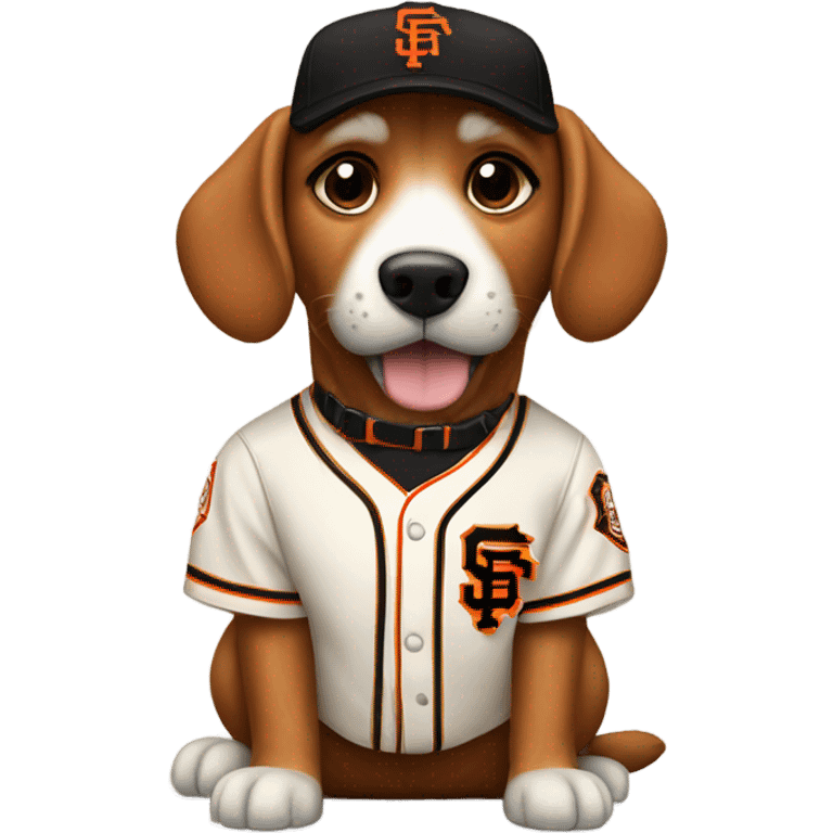 Dog wearing San Francisco giants jersey emoji