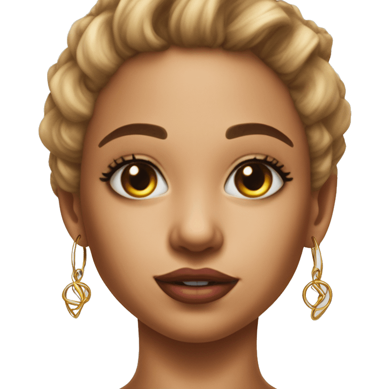 give her hoop earrings a nose stud, and a double helix poercing emoji