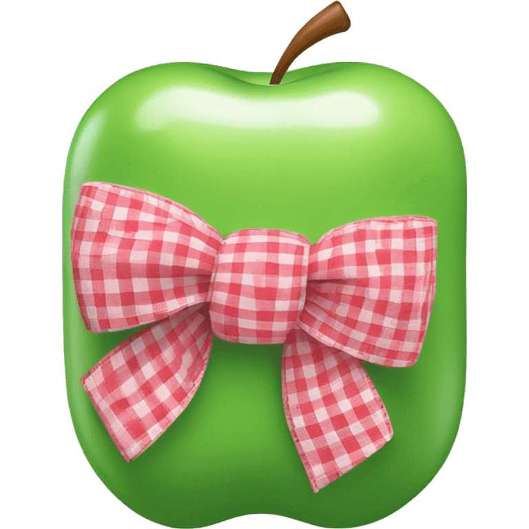 Green Apple AirPod max with pink gingham bows emoji