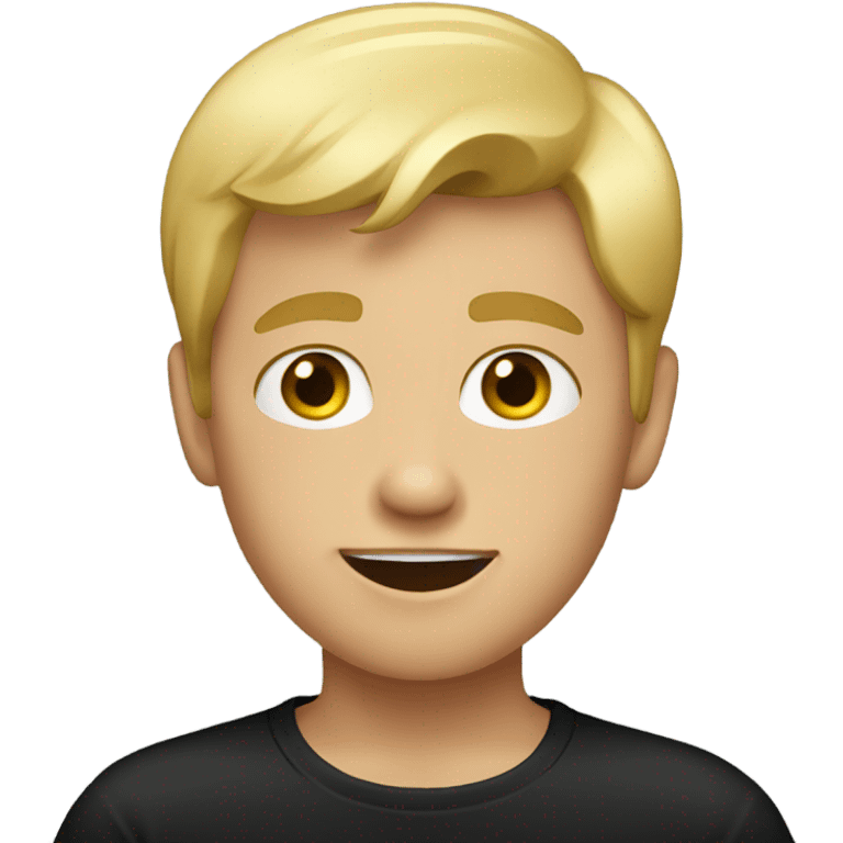 blonde boy in black shirt emoji