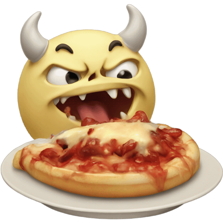 hungry demon eating nothing but really hungry  emoji