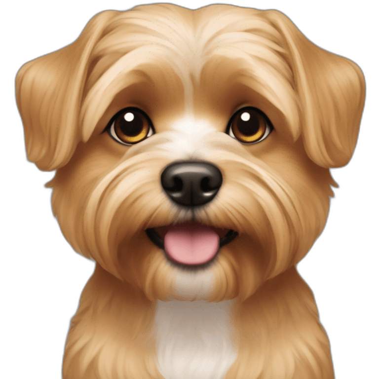 underbite beige shorkie dog halfbody shot emoji