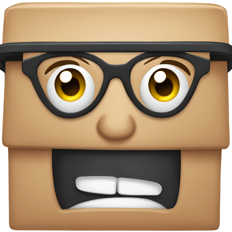 caja inteligente con lentes arriba de un corazon gigante emoji