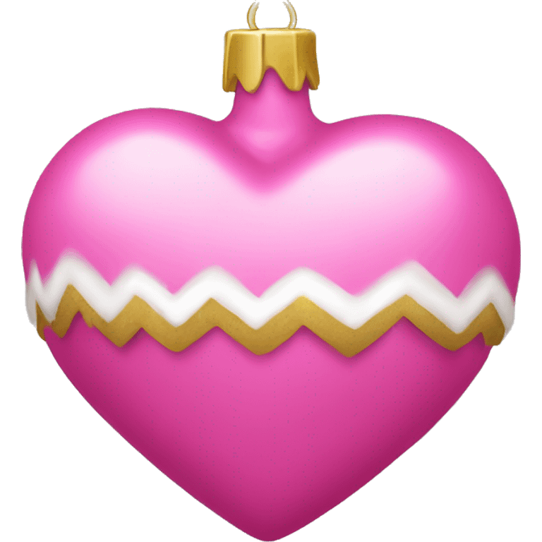 pink heart shaped christmas ornament  emoji