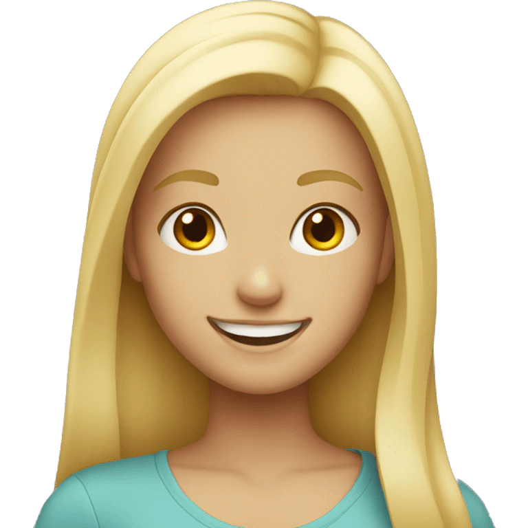 blonde girl smiling emoji