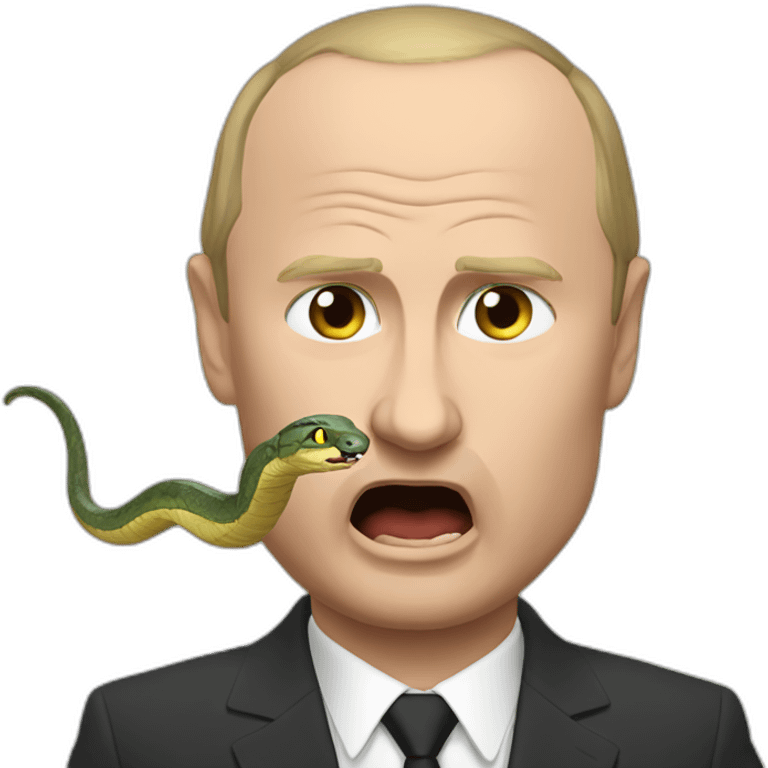 Putin fight with a snake emoji