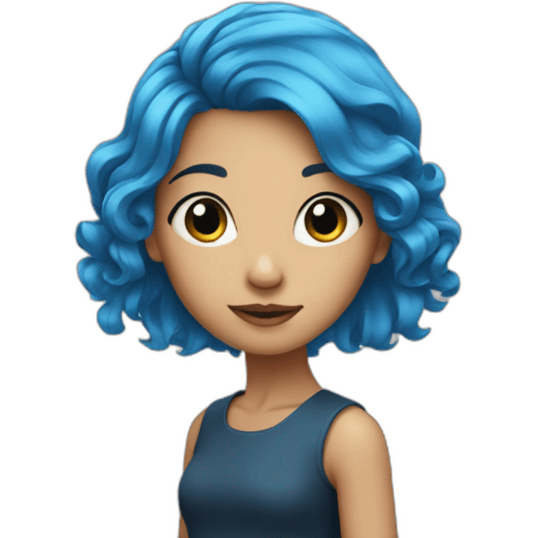 blue hair girl emoji