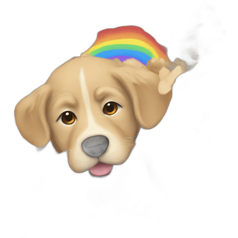 rainbow dog happy emoji