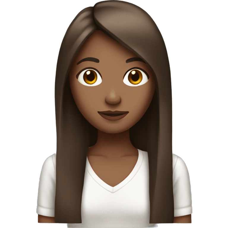   girl with straight brown hair emoji