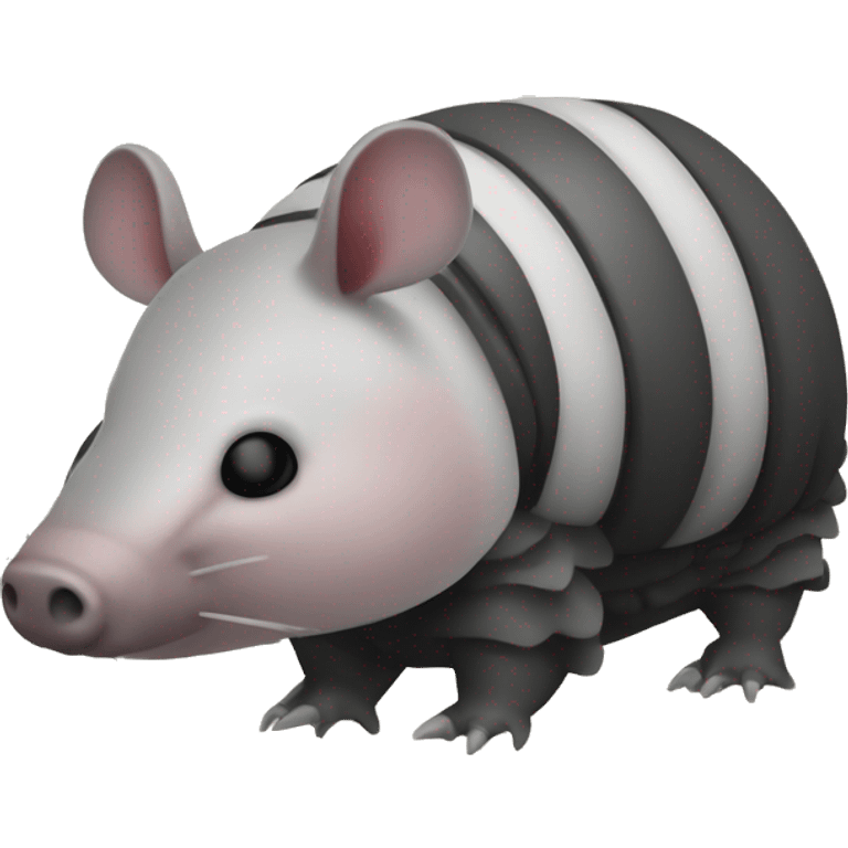 Black and white chubby armadillo pig panda centipede armadillo  emoji