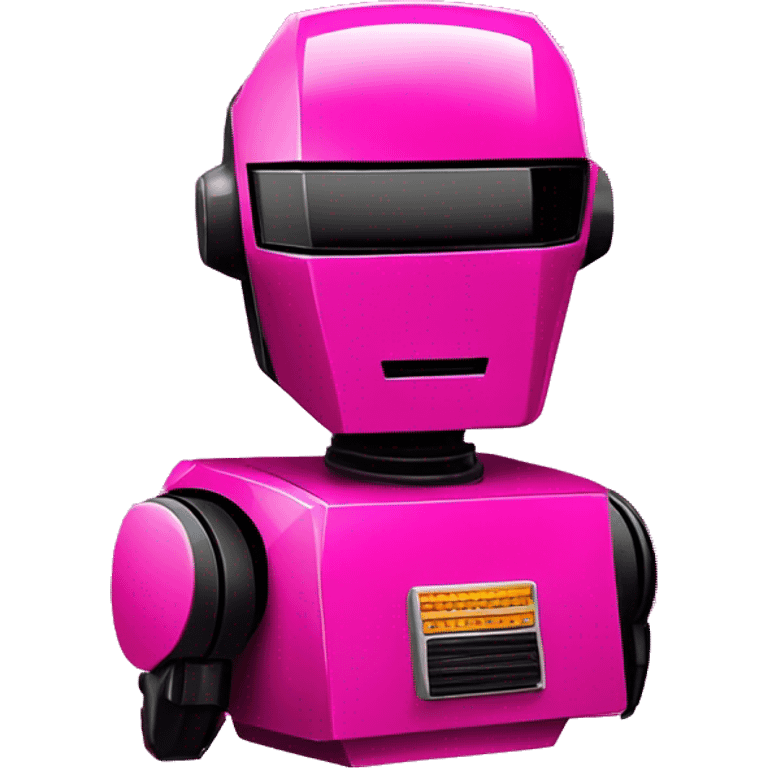 Hot Pink variant DaftPunk-style robot talk box emoji