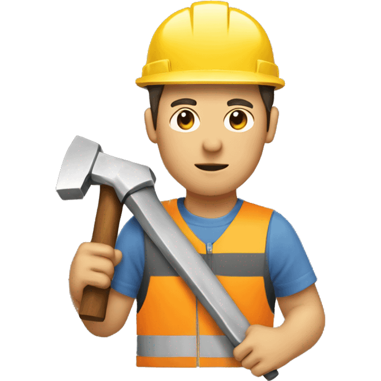 person with hardhat, computer, and hammer emoji