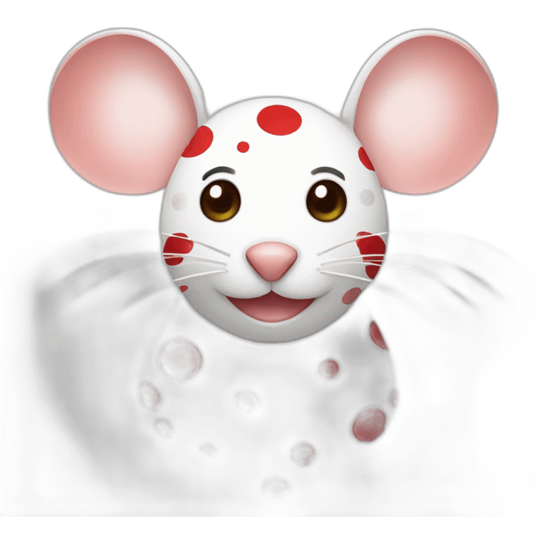 red white dots mouse emoji