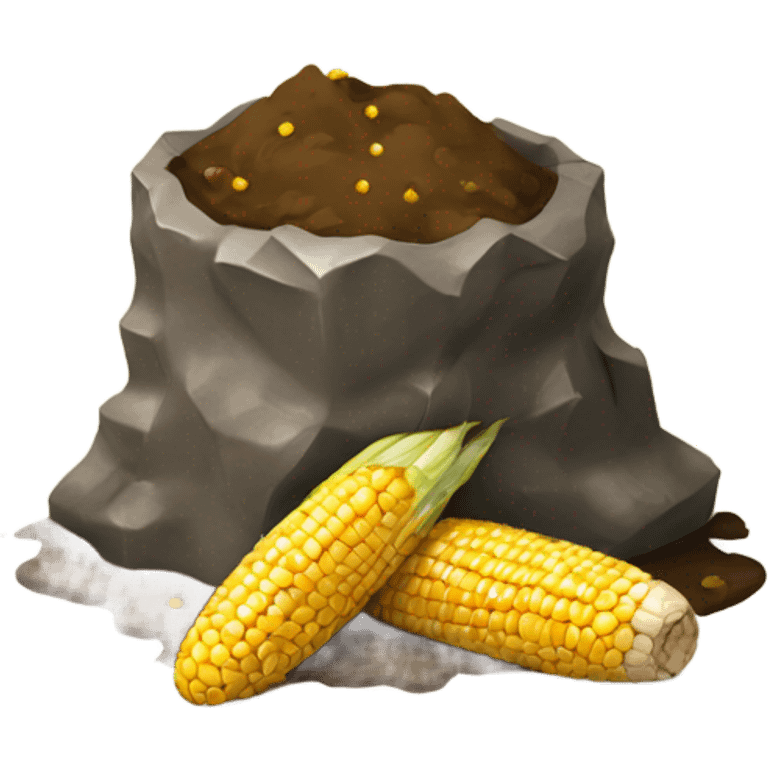 Chunk of mud with corn pieces in it emoji