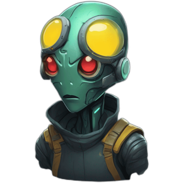 cyberpunk alien character desing scifi roguelike rpg style inspired by slay the spire digital art emoji