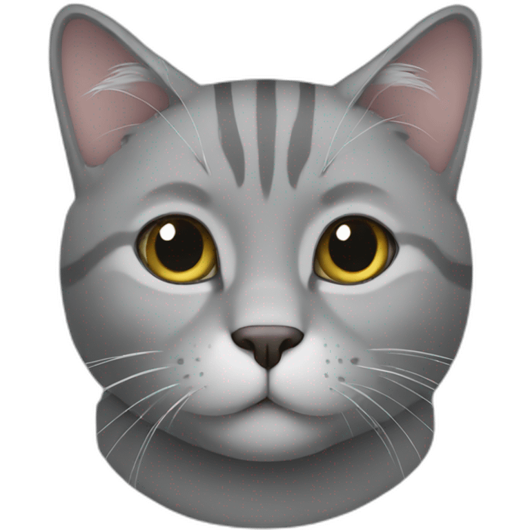 grey cat with lines emoji