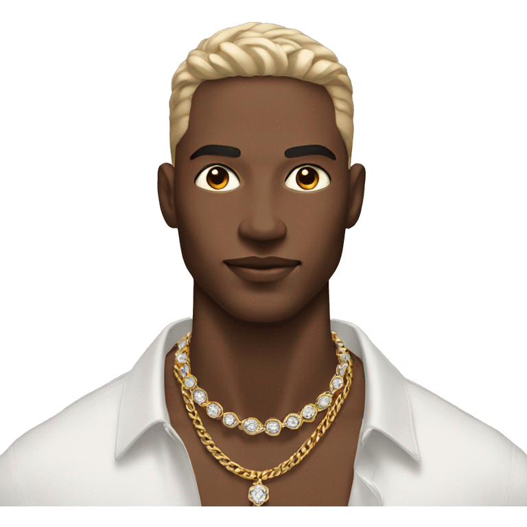 male model showcasing jewelry emoji