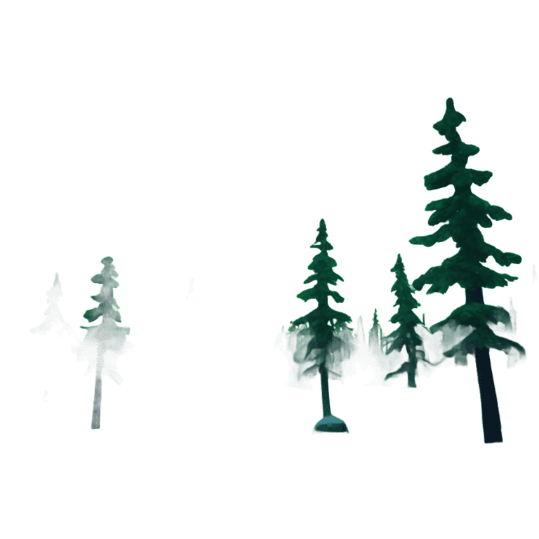 Northern lights, with trees emoji