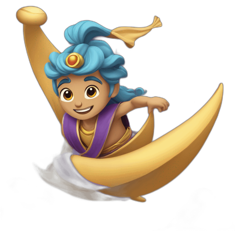 Aladino en vuelo cielo asul emoji